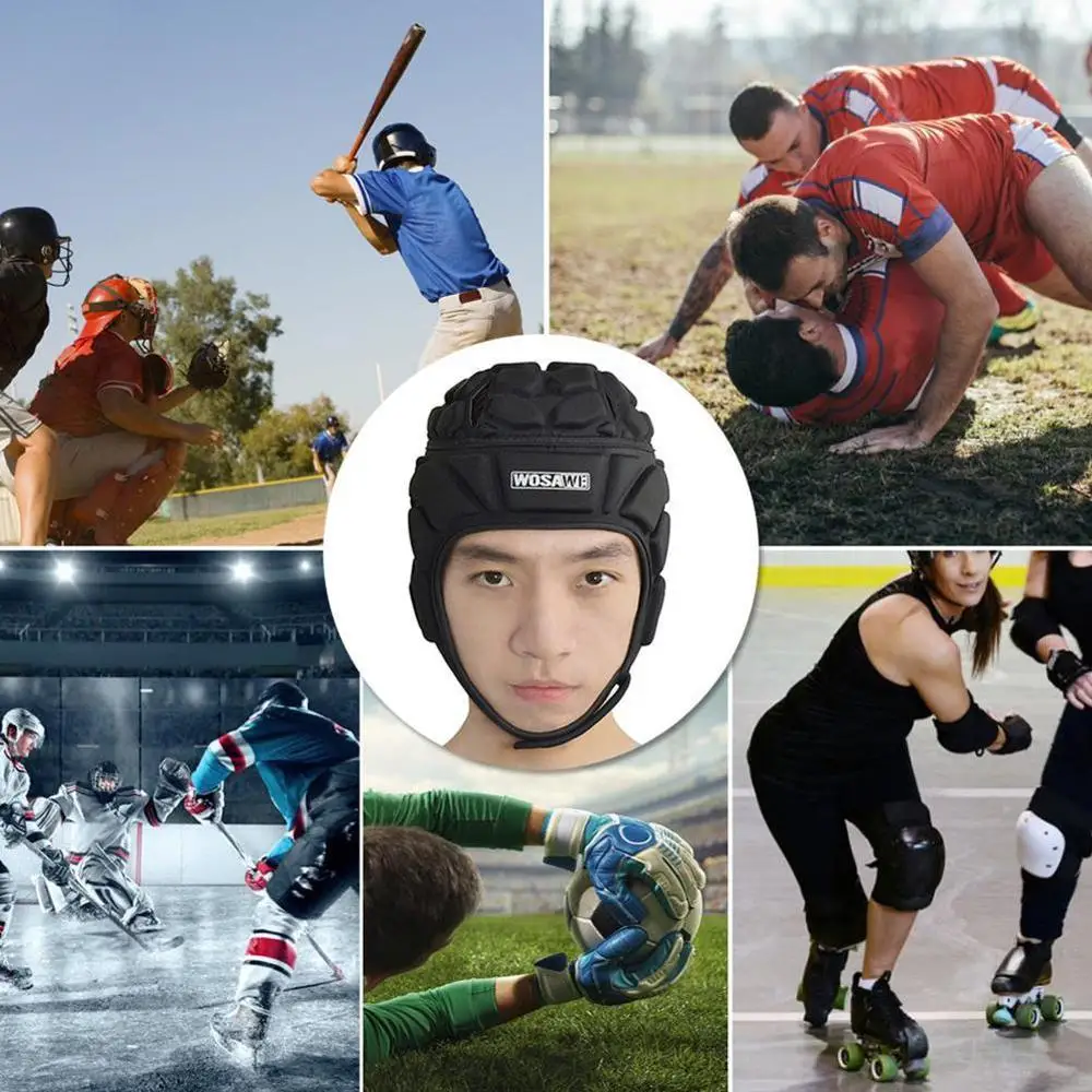 

WOSAWE Soccer Goalkeeper Goalkeeper Cap Rugby Skiing Skateboarding Head Riding Helmet Cap Headgear
