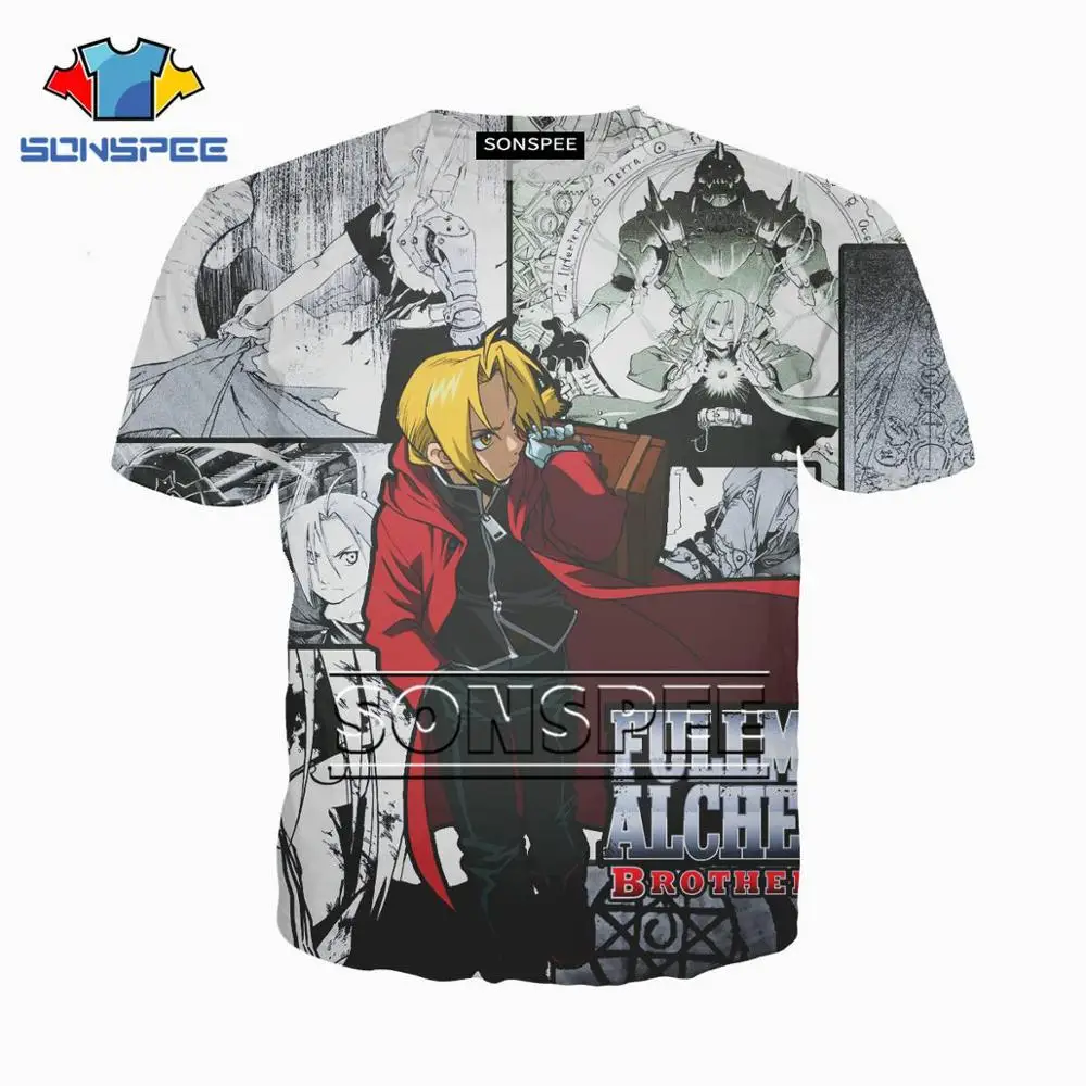 SONSPEE Fullmetal Alchemist 3D печатная Мужская и женская одежда футболка унисекс горячая