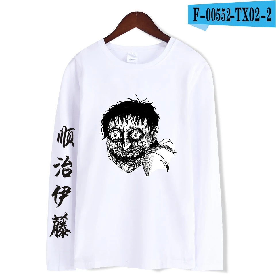 Junji ito 2D модные принтованные футболки женские/мужские повседневные футболки с длинным рукавом Новое поступление, горячая Распродажа, трендовая футболка - Цвет: Армейский зеленый
