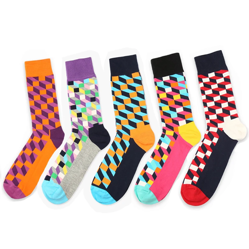 Носки мужские зимние 5 пар теплые брендовые Смешные повседневные цветные плотные