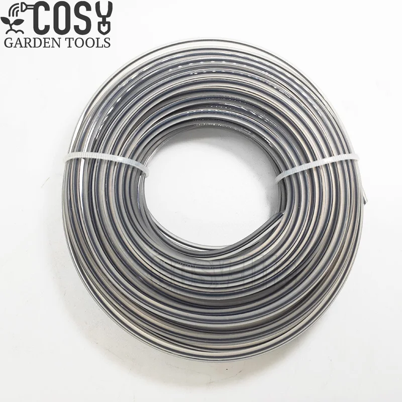 15m * 2,4mm/2,7mm/3mm césped de Nylon hilo de desbrozadora cabeza cortadora de cepillo Strimmer Plaza cuerda cortando Alambre de césped Accesorios
