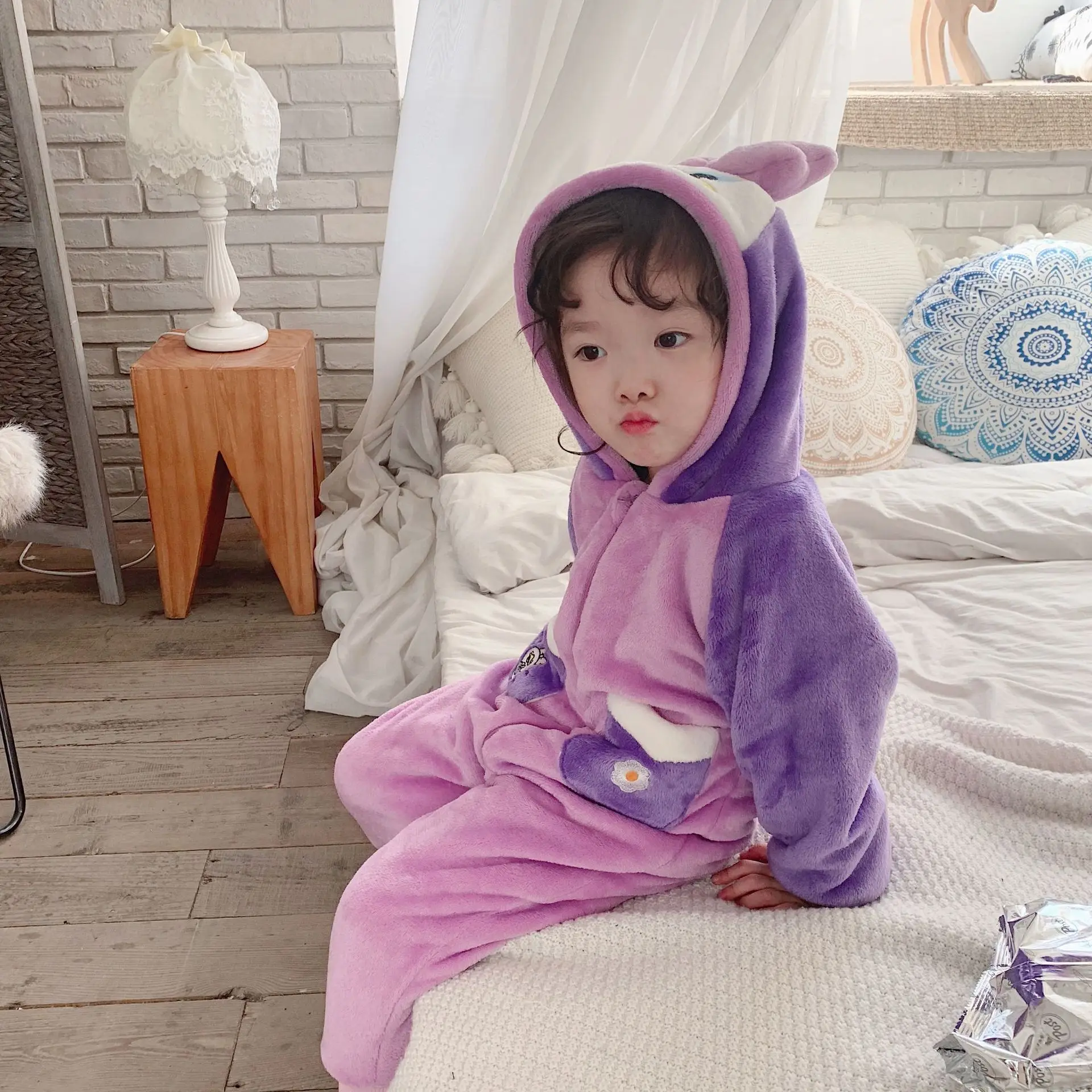 Tonytaobaby/Новинка зимы; фланелевый детский спальный мешок с капюшоном для мальчиков и девочек; теплый внутренний спальный мешок