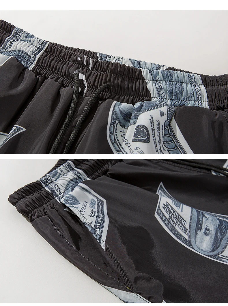 Мужские шаровары, осень 2019, свободные хип-хоп штаны, Мужские штаны с принтом доллара США, мужская Японская уличная одежда, мужские джоггеры