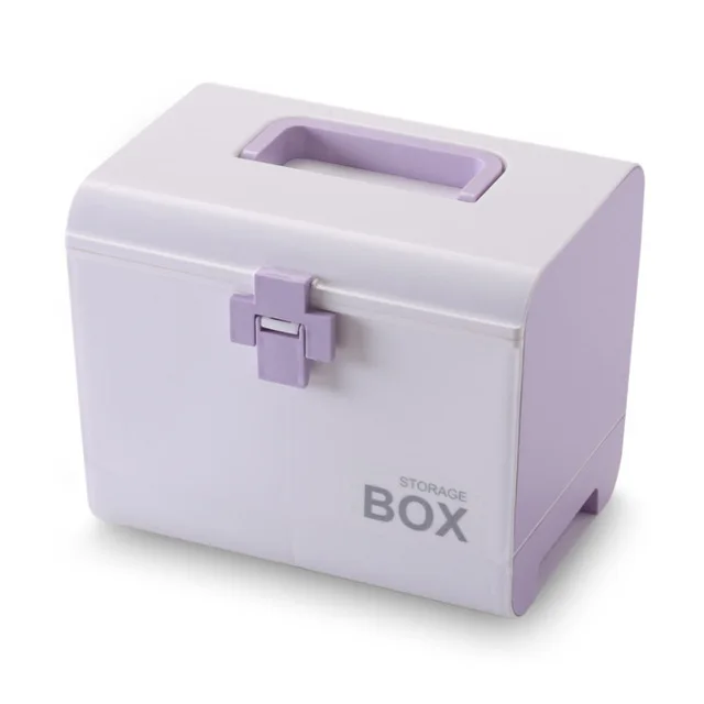 Purple Многослойный органайзер для хранения, медицинская коробка, переносные медицинские наборы, пластиковый ящик для хранения лекарств, коробка для хранения лекарств, инструменты первой помощи для дома - Цвет: Purple