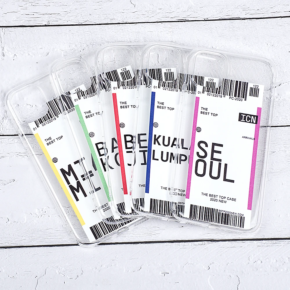 New Air Ticket Label Letter Phone Case For iPhone 11 Pro XR XS X Max 7 8 Plus 11 Pro Max 8 Clear Travel Country Soft Cover Capa New Air Ticket Label Letter Phone Case For iPhone 11 Pro XR XS X Max 7 8 Plus 11 Pro Max 8 Clear Travel Country Soft Cover Capa