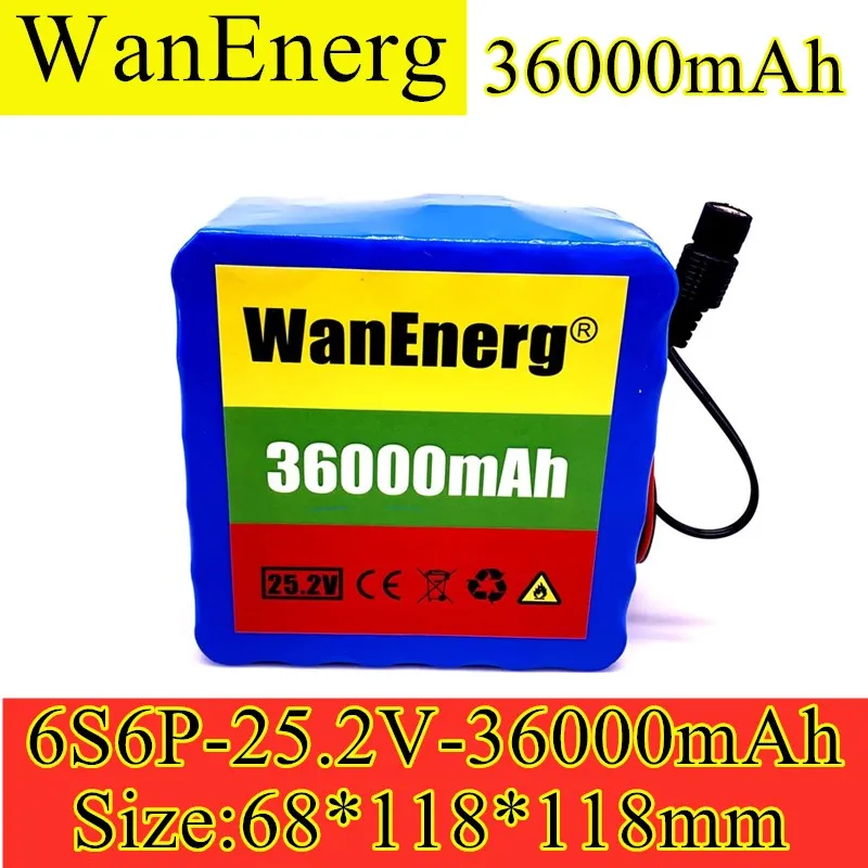 

18650-6S6P 24V 36Ah 25.2V lithium battery pack batteries for electric motor bicycle ebike scooter wheelchair cropper with BMS