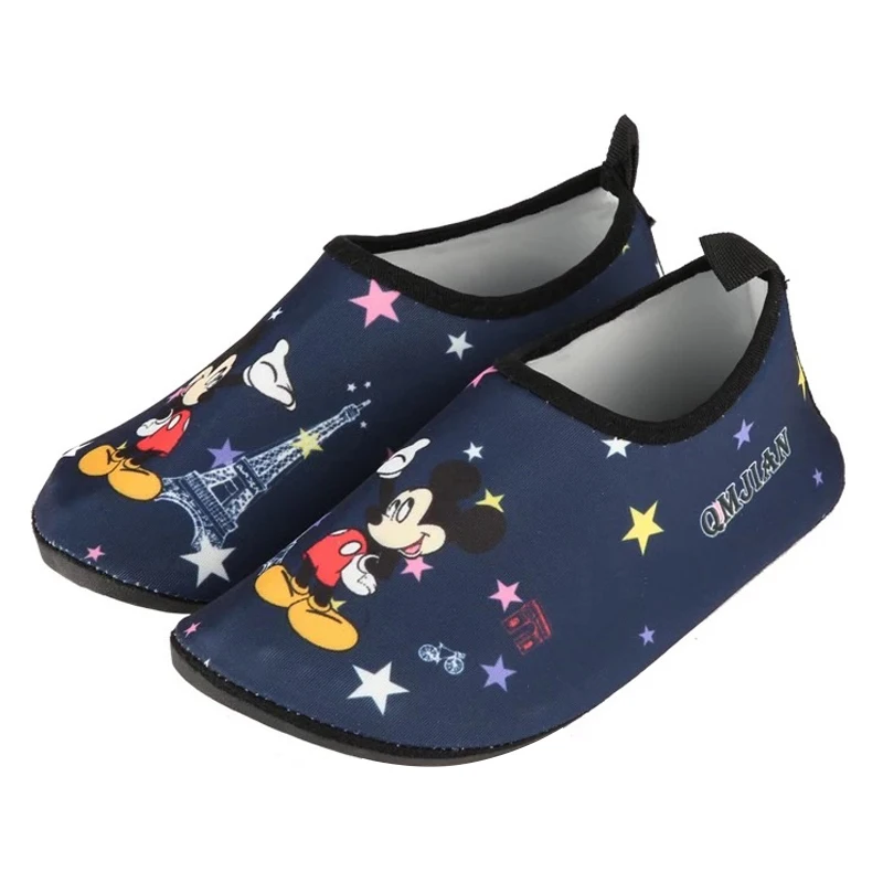 Детские домашние тапочки с рисунком Микки из мультфильма; быстросохнущая пляжная обувь для девочек и мальчиков; детские тапочки для плавания и дайвинга - Цвет: B