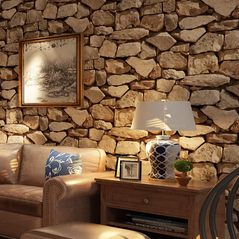 Vintage 3D Brick Stone Textured Wallpaper For Bedroom Living Room Restaurant Walls Decor Wall Paper Rolls | Обустройство дома