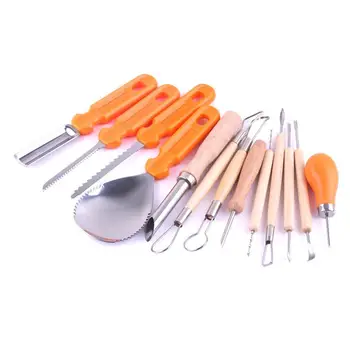 

14Pcs/set Professional Halloween Stainless Steel Pumpkin Carving Multi-function Halloween Kit Kitchen Accessories Engraving J1S0