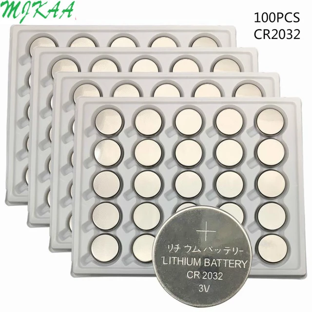 100PCS CR2032 Button Batteries BR2032 DL2032 ECR2032 Cell Coin Lithium  Battery 3V Pile CR 2032 For