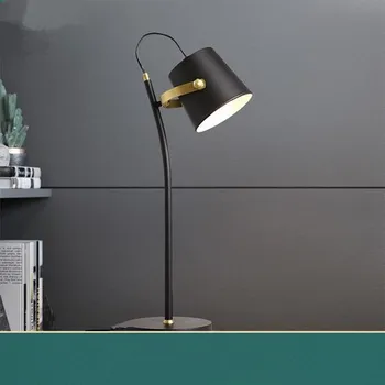 

Contemporary and contracted Nordic, wrought iron lamp, study desk, office, hotel LED black bracket lamp can be adjusted