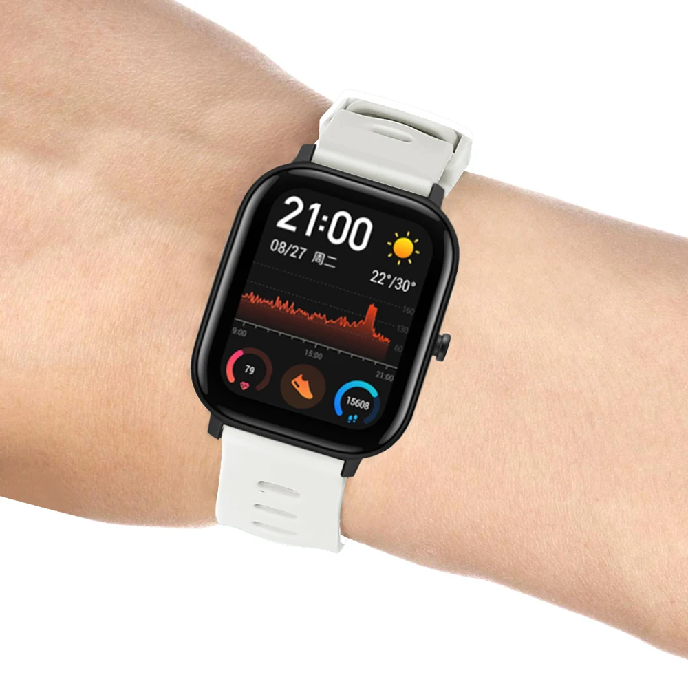 20 мм силиконовый браслет спортивный браслет для Xiaomi Huami Amazfit GTS Bip BIT умные часы аксессуары
