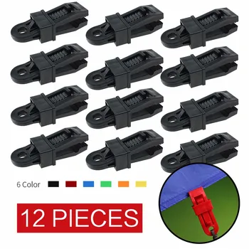 

tent hike tarp clip anchor outdoor Caravan clamp jaw grip camp gripper trap Tighten snap awning canopy tool canvas kit 12pcs
