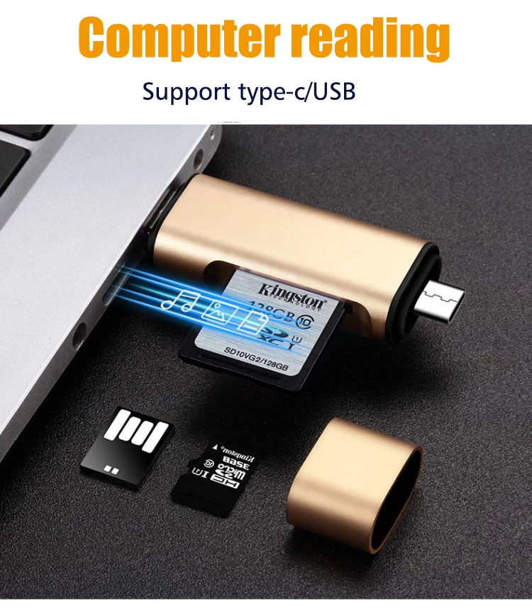 type-c кард-ридер usb3.0 высокоскоростной небольшой мини Многофункциональный otg Мобильный телефон кард-ридер алюминиевый сплав