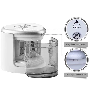 

Electric Auto Pencil Sharpener Double Hole Touch Switch Pen Sharpener For 6-12mm Pencil and Color Pencil School Home Stationery