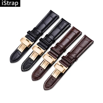 

iStrap 18mm to 24mm Genuine Leather Watch Band Straps for IWC Hamilton Omega Casio Breitling Tudor Watchband Flight Pilot Hour