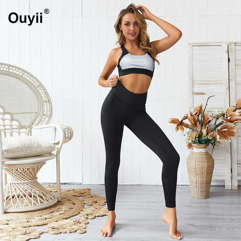 

New Two Piece Women Seamless Yoga Set Gym Clothing Fitness Leggings+Sport Bras Female Tracksuit Sportwear Women Yoga Sport Siut