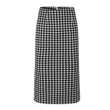 

Houndstooth Print Pencil Skirt Official Bodycorn Skirt Plus Size Split Midi Skirt Summer Warp Skirt Zipper Korean Vintage Sexy