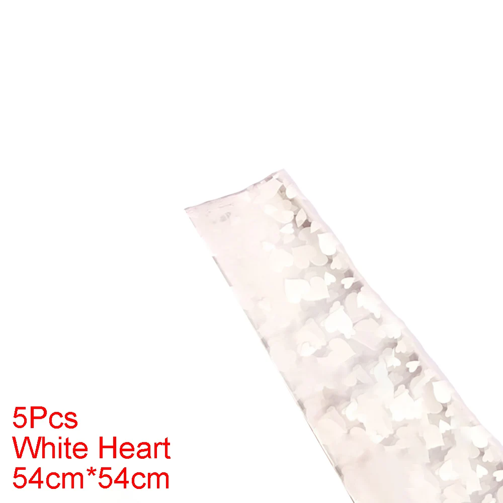 5 шт., прозрачная целлофановая пленка, рулон, подарок, букет цветов, корзина, обертка, пинг бумага, для детей, сделай сам, ремесло, украшение, для свадебной вечеринки - Цвет: White Heart