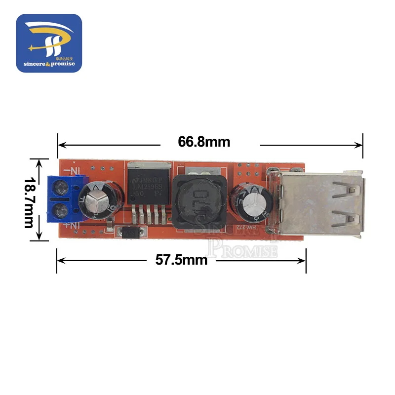 LM2596 LM2596S Dual USB Ausgang 9V / 12V / 24V / 36V Auto Ladegerät Schalter 5V DC-DC Netzteil Modul 3A Buck Regler Konverter – Detail 6