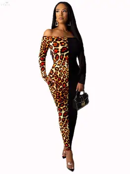 

Women Long Dress Long Sleeve Leopard Dress Print Pockets Maxi Dress Night Sexy Club Dresses Bandage Bodycon Dress Women Vestidos