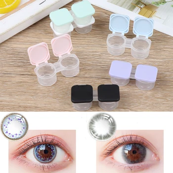 

1X Contact Lens L+R Cases Storage Holder Soaking Container Travel Accessories
