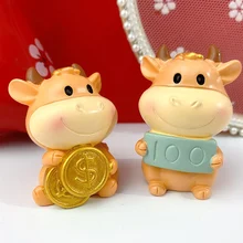 2021 Ox Toy figurka dekoracje samochodowe noworoczne dekoracje rok Ox figurki deska rozdzielcza na blat dekoracje tanie i dobre opinie CN (pochodzenie) Zwierząt Tradycyjny chiński Z żywicy