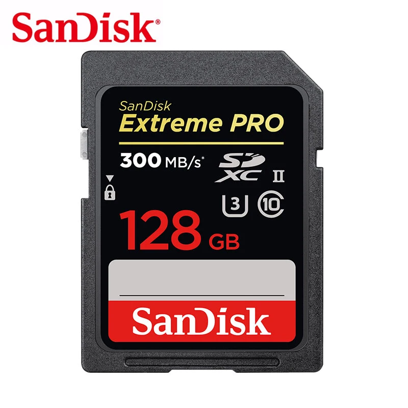 Sandisk SD карта 32GB Extreme PRO 64 Гб флэш-карта памяти 128 ГБ SLR Камера карты SDHC/SDXC UHS-II U3 C10 4K видео в формате Full HD 300 МБ/с
