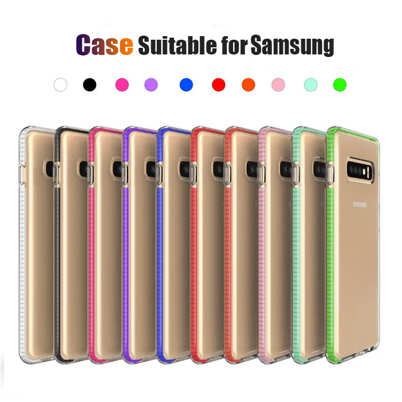 

TansXX Case Suitable for Samsung NOTE8 9 10note10 plus S8 9+ S10 A9A30A40A50A70, 2019TPU anti-fall transparent color phone shell