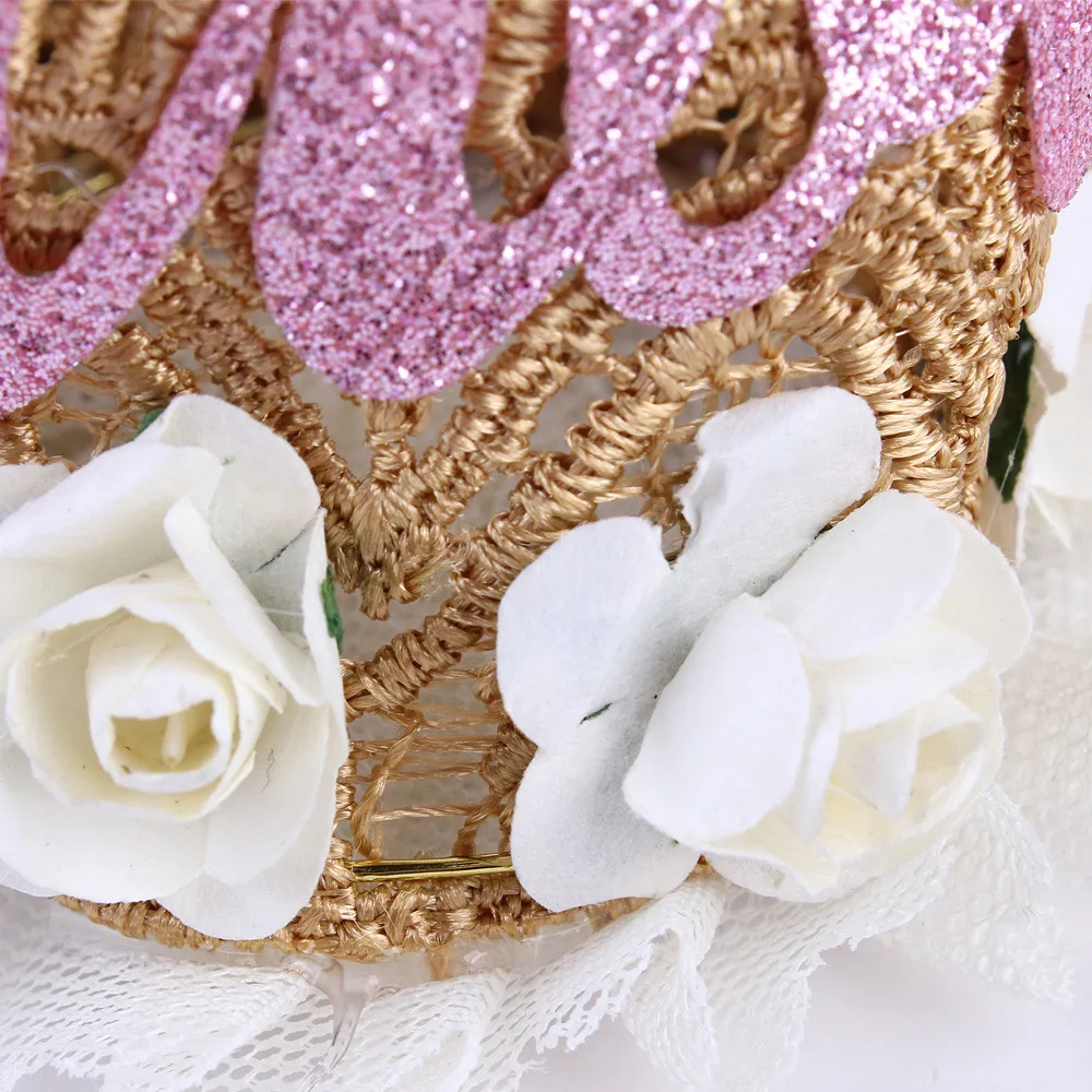 Newborn Crown Headband Princess Crown lace flower headband Baby Girls Hair Band Children Photo Props Hair Accessories