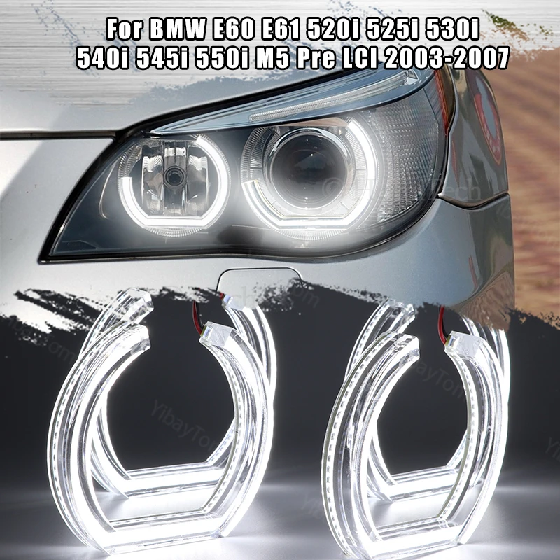 

DTM Angel Eyes LED for BMW E60 E61 520i 525i 530i 540i 545i 550i M5 Pre LCI 03-07 DRL Halo M4 Style White Light Kit Accessories