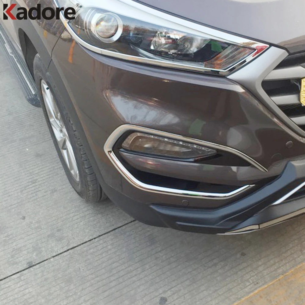 Для Hyundai Tucson 2015 2016 2017 2018 Хром Передняя противотуманная фара фасветильник крышка