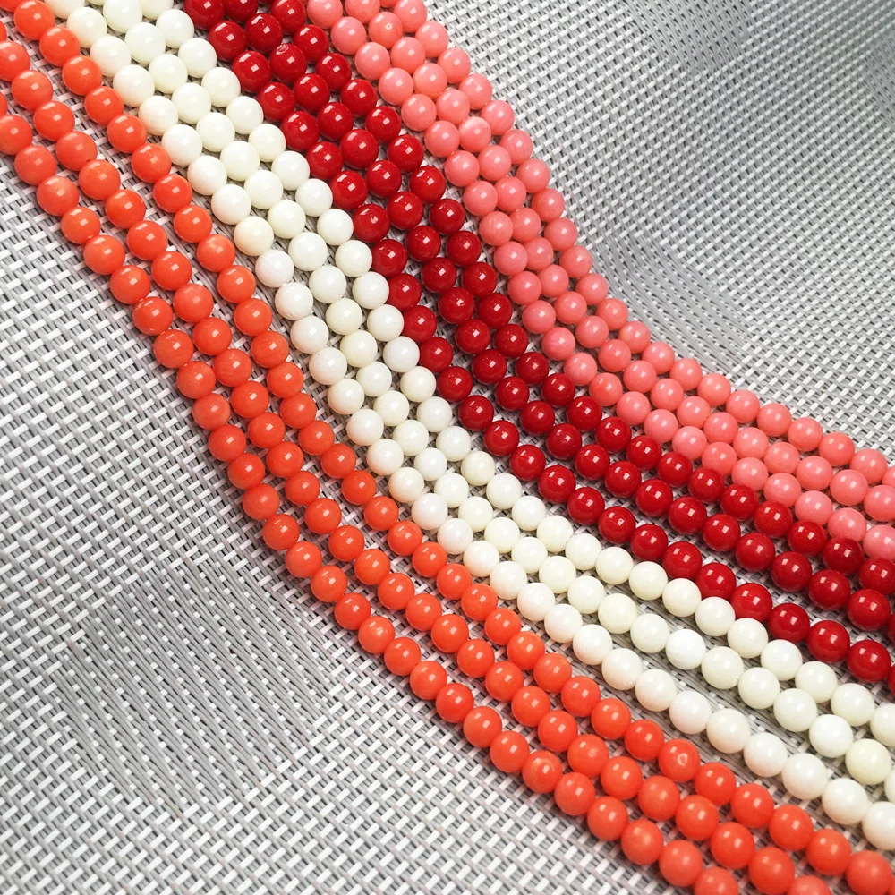 

Artificial coral beads Round shape Punch loose beads isolation bead for Jewelry Making DIY for bracelet necklace Accessories