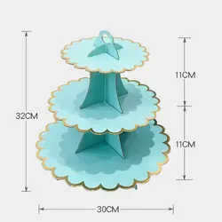 3 многослойная бумага стоячий держатель торта десерт стойка Семейные посиделки еда контейнер для кексов День рождения Свадьба фестиваль