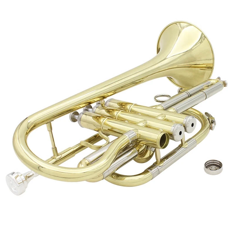 ABGZ-Slade Bb плоский cornet Профессиональный Bb плоский cornet латунный музыкальный инструмент для начинающих с переноской чехол перчатки, Чистящая салфетка