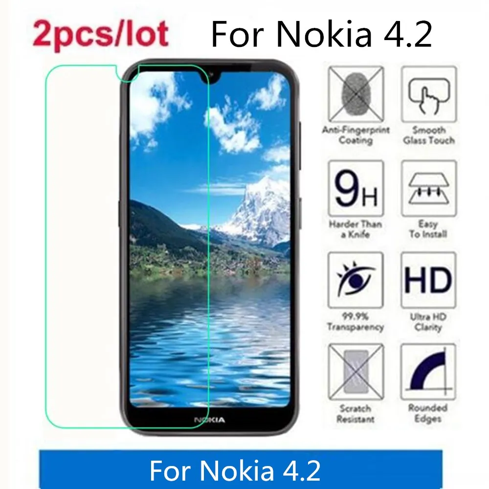 2 шт./партия для Nokia 4 закаленное стекло 9H 2.5D Премиум Защитная пленка экрана на TA-1157