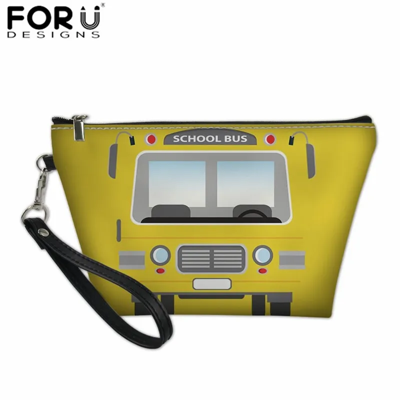 FORUDESIGNS/3D печать школьный автобус косметичка модная женская сумочка для косметики кожаная Водонепроницаемая косметическая сумочка для путешествий на заказ - Цвет: L2794Z8