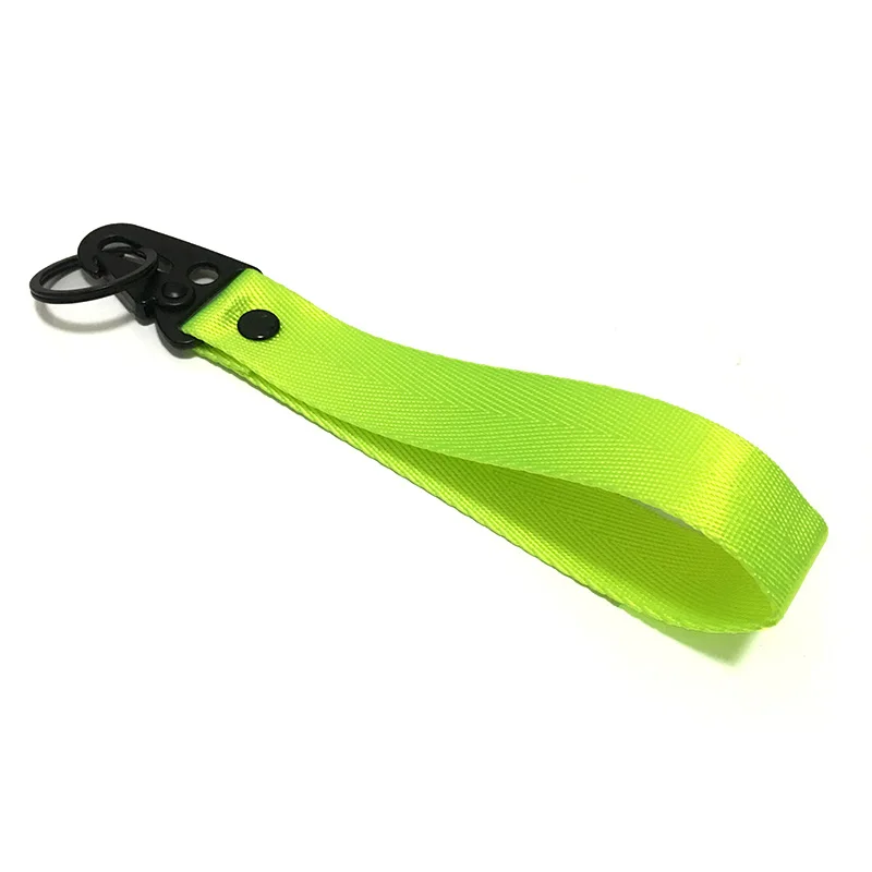 Neon green Высокопрочные нейлоновые буксировочные канаты, материал, автомобильный металлический брелок, бирки, подвеска с подвеской, пряжка для автомобильного ключа, держатель для двигателя, универсальный - Название цвета: Neon green