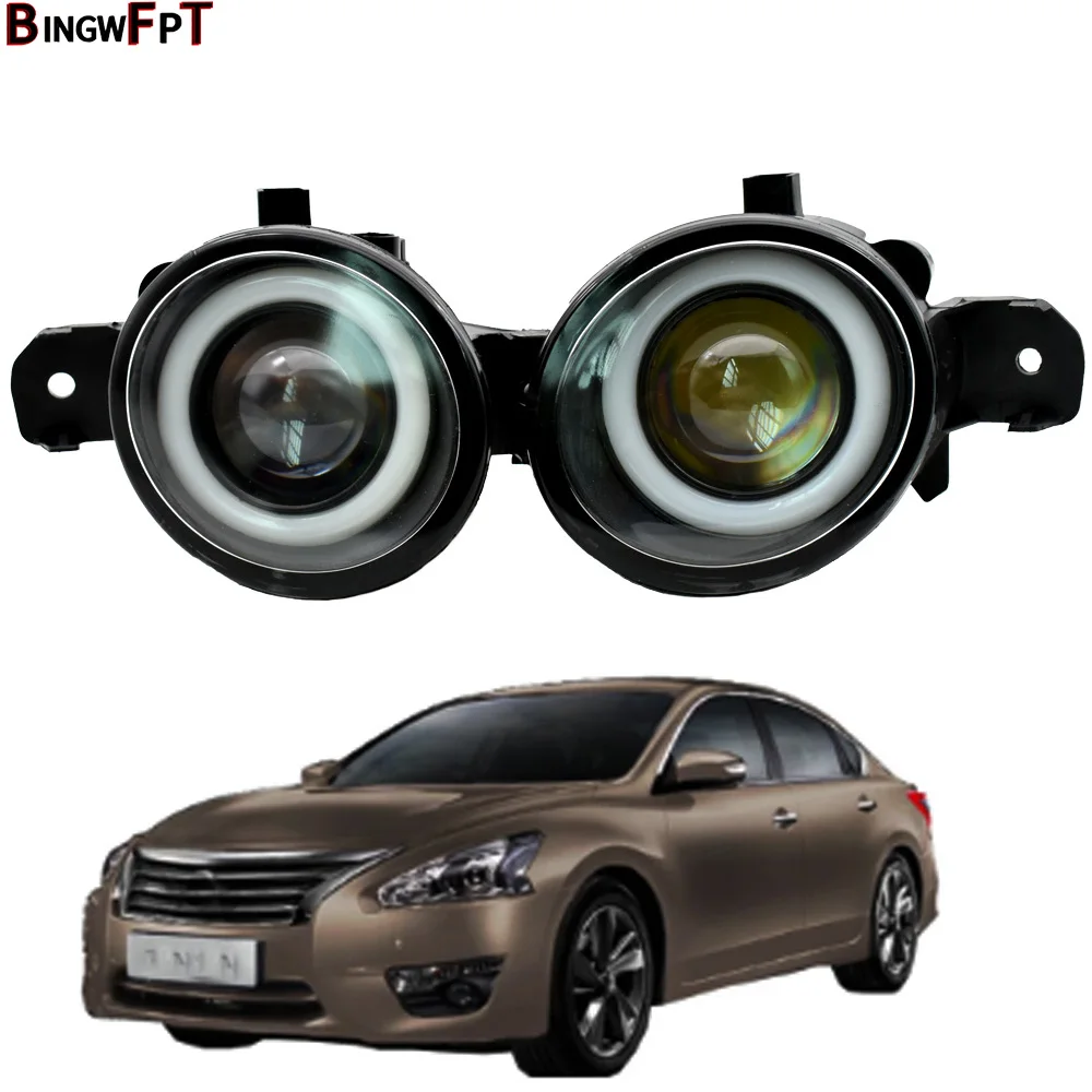 1 Pair Angel eye LED Fog Light Car Front Bumper Lamp Daytime Running For Nissan Teana 2004-2015 |
