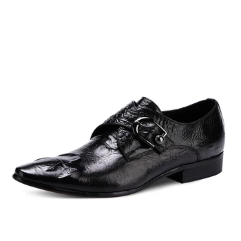 

Spring and summer 2020 new crocodile pattern men's formal leather shoes British leather business large size shoes