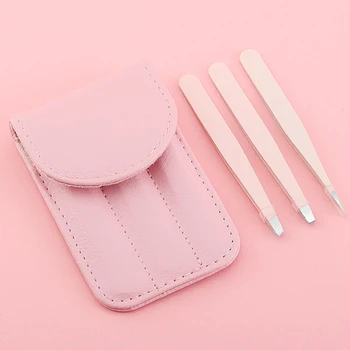 

Brainbow 3pc/Pack Makeup Tools Set&Kit Slant Flat Point Eyebrow Tweezer Curve Round Makeup Scissor Eyebrow Removal Eyelashes Cut