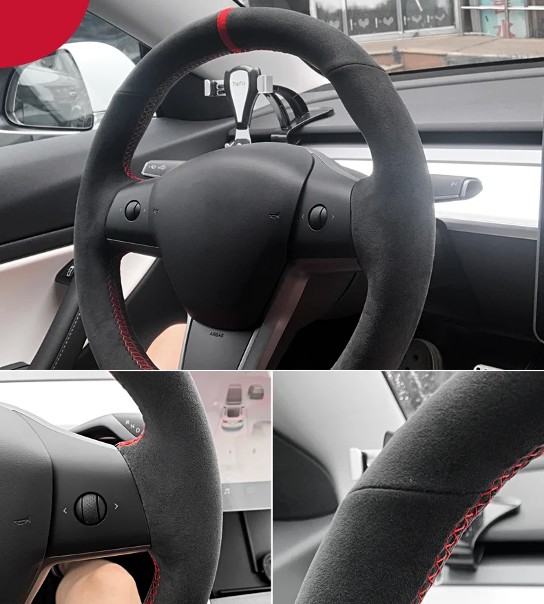 Tesla Alcantara Hand Stitch Steering Wheel Cover – TESLAUNCH