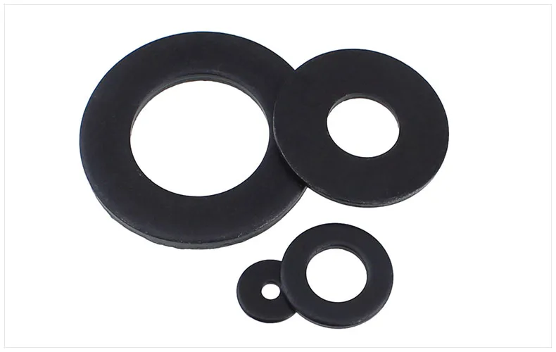 100Pcs DIN125 ISO7089 M2 M2.5 M3 M4 M5 M6 M8 Carbon Steel Flat Machine Washer Plain Black Washer Furniture Gaskets