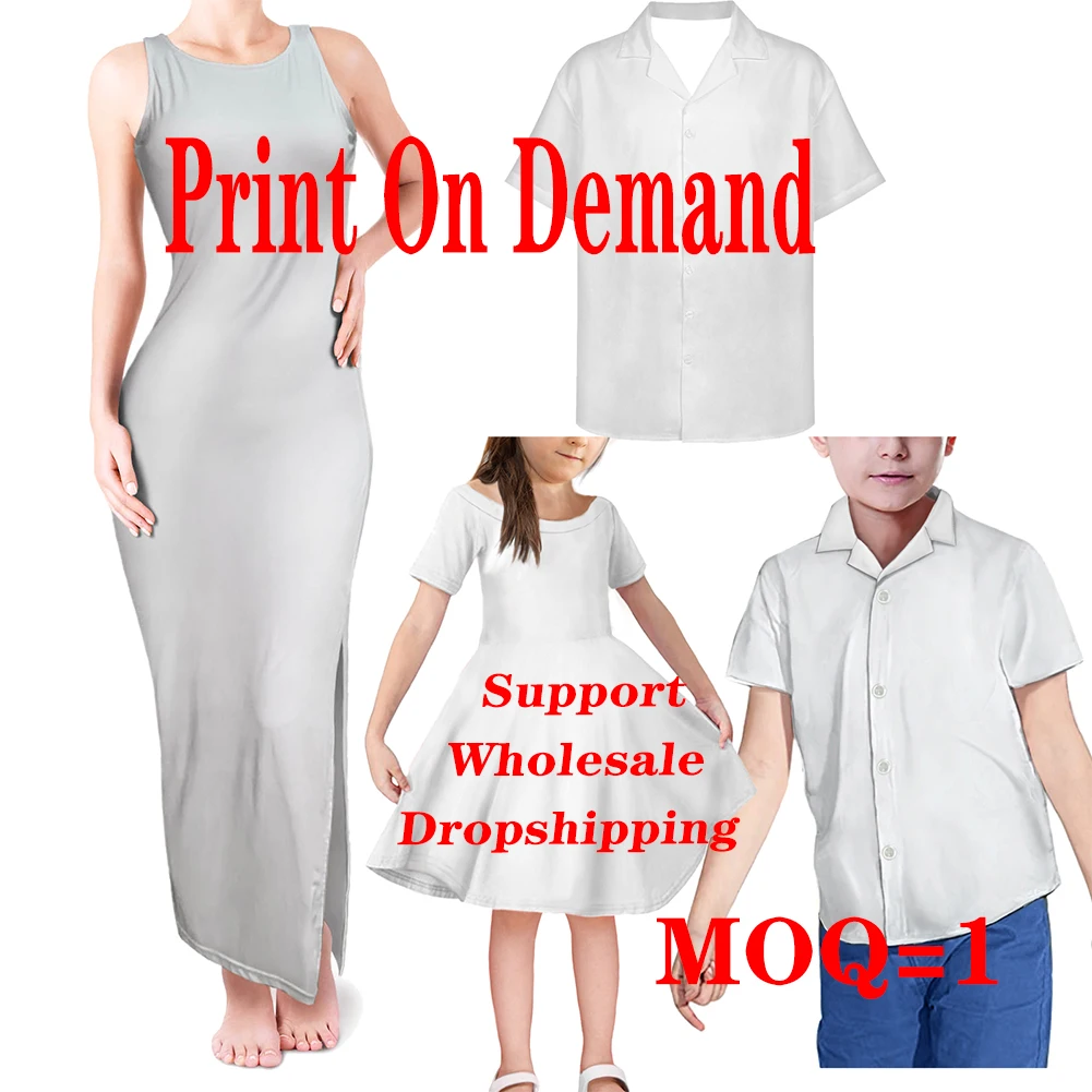 HYCOOL Vestido de fiesta con hombros descubiertos para mamá y yo, ropa tribal polinesia, conjunto familiar, atuendo a juego para papá y niña para Navidad