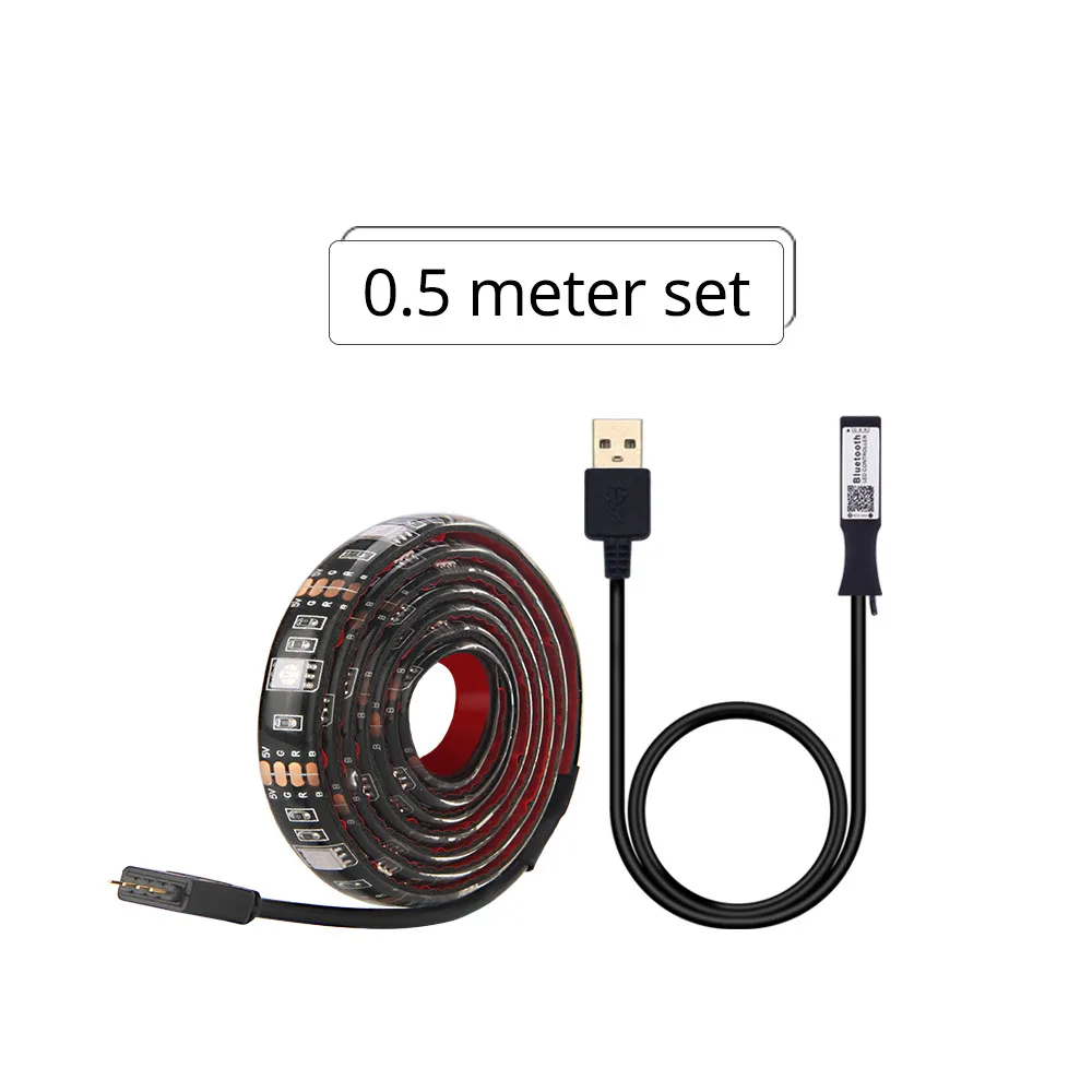 USB СВЕТОДИОДНЫЙ светильник RGB DC 5050 5V SMD tv Подсветка Водонепроницаемый настольный ПК экранный светильник ing 50 см 1 м USB Wifi Bluetooth контроллер - Испускаемый цвет: 50cm set