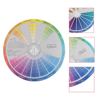 

Professional Paper Card Design Color Mixing Wheel Ink Chart Guidance Round Central Circle Rotates Tattoo Nail Pigment