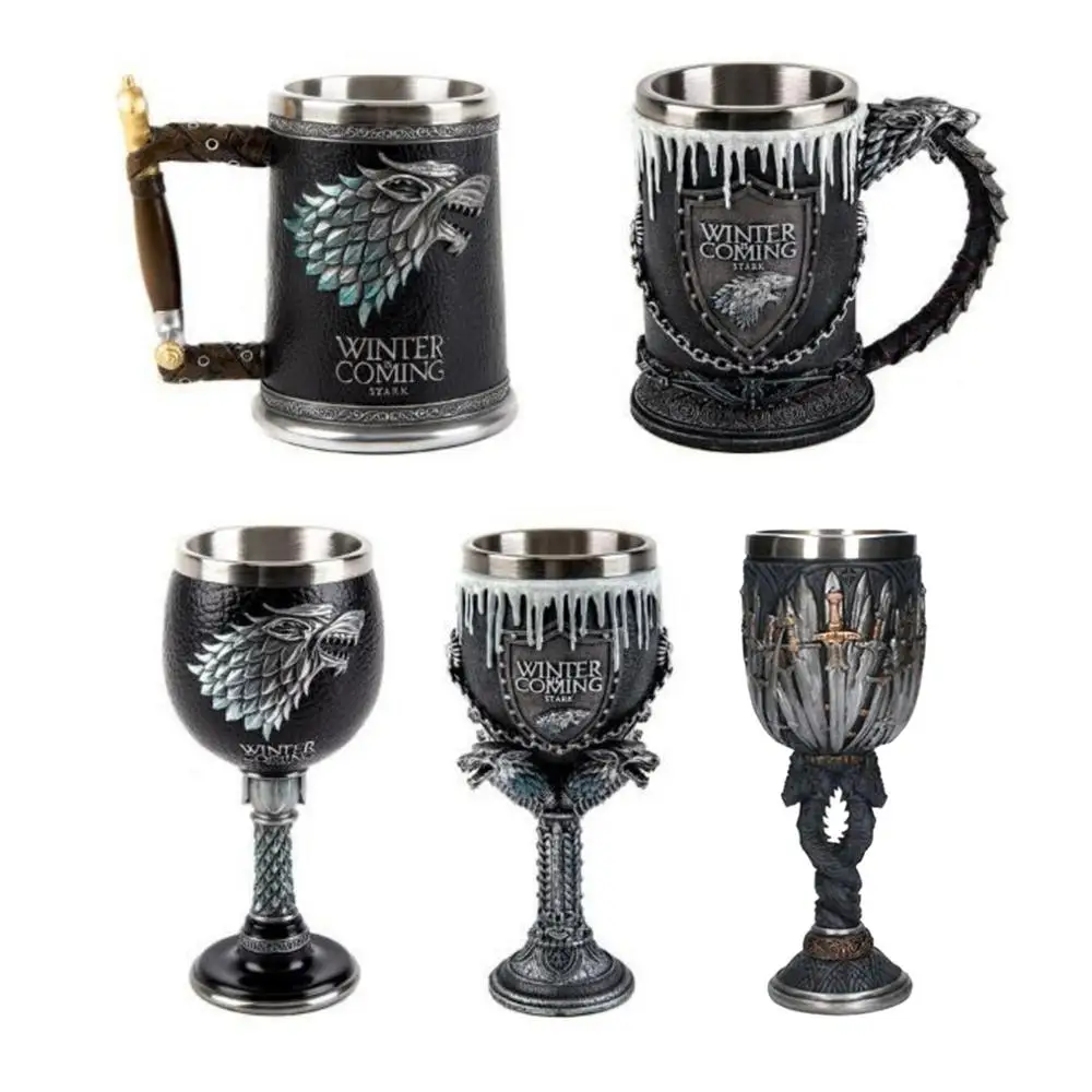 

Game of Thrones House Stark Mug The Seven Kingdoms Goblet Winter is Coming Stainless Steel 3D Coffee Mug Drinkware Cup
