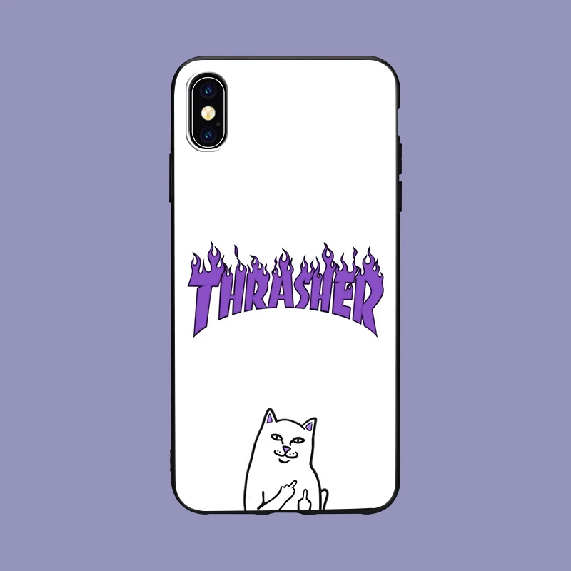 Уличная мода скейтборд пламя Личность Простой Стиль чехол для телефона для iPhone X XR XS MAX 7 8 7plus 6 6S Plus 5 5S SE чехол s - Цвет: 0201