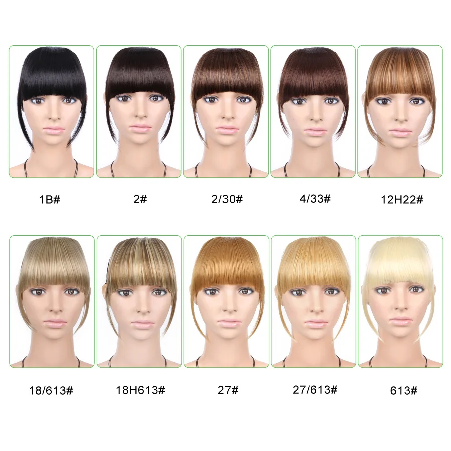 Leeons Short Synthetic Bangs Heat Resistant Hairpieces Hair Women Natural Short Fake Hair Bangs Hair Clips For Extensions Black 3