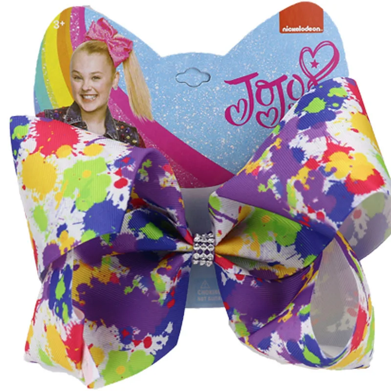 640-3 8 дюймов Jojo Siwa банты для девочек большой бант для волос Jojo Siwa детский зажим для волос лента узел Vanlentine день аксессуары для волос для девочек - Цвет: 640-3